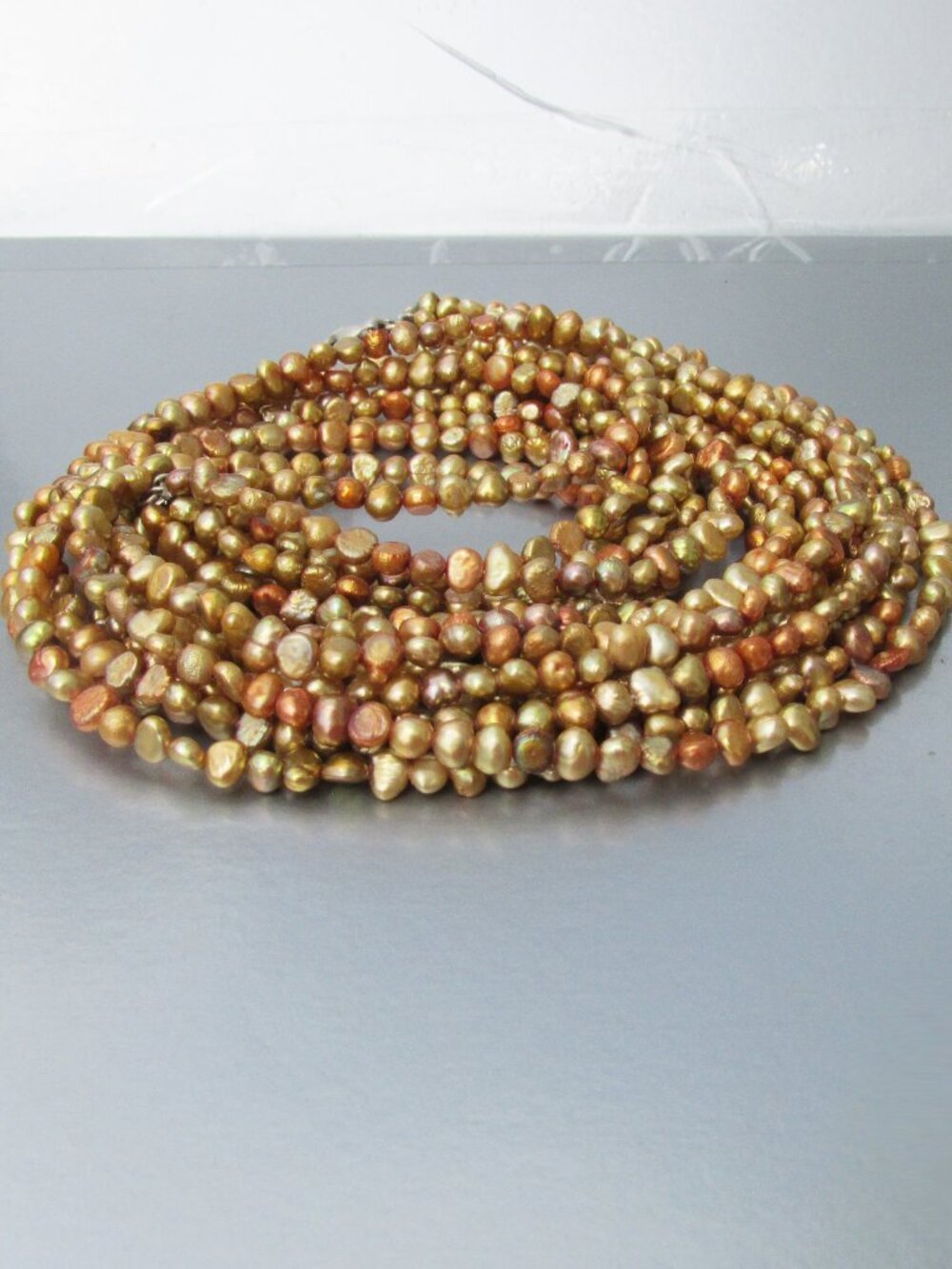 Retired SILPADA Shades of Copper 8 Str Freshwater Pearl Sterling Necklace N1366 - Picture 2 of 4